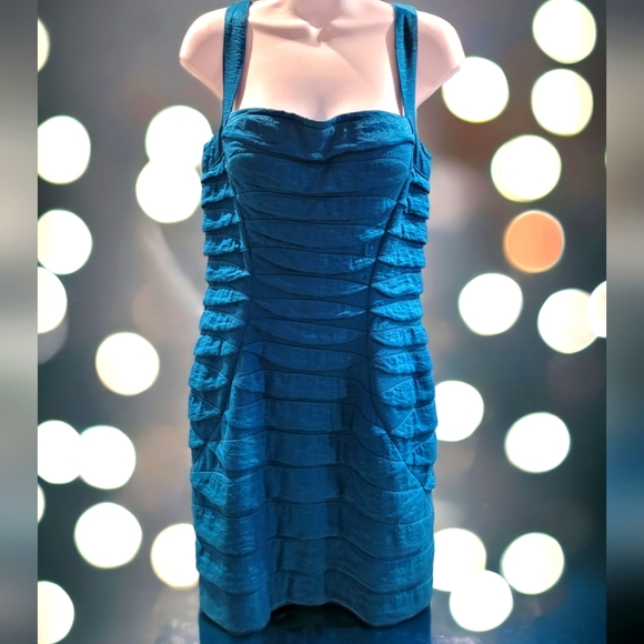 Aidan Mattox aqua blue stappy shimmery dress. - Picture 1 of 11